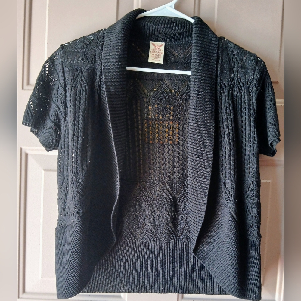 Faded Glory Black Open Front Cardigan